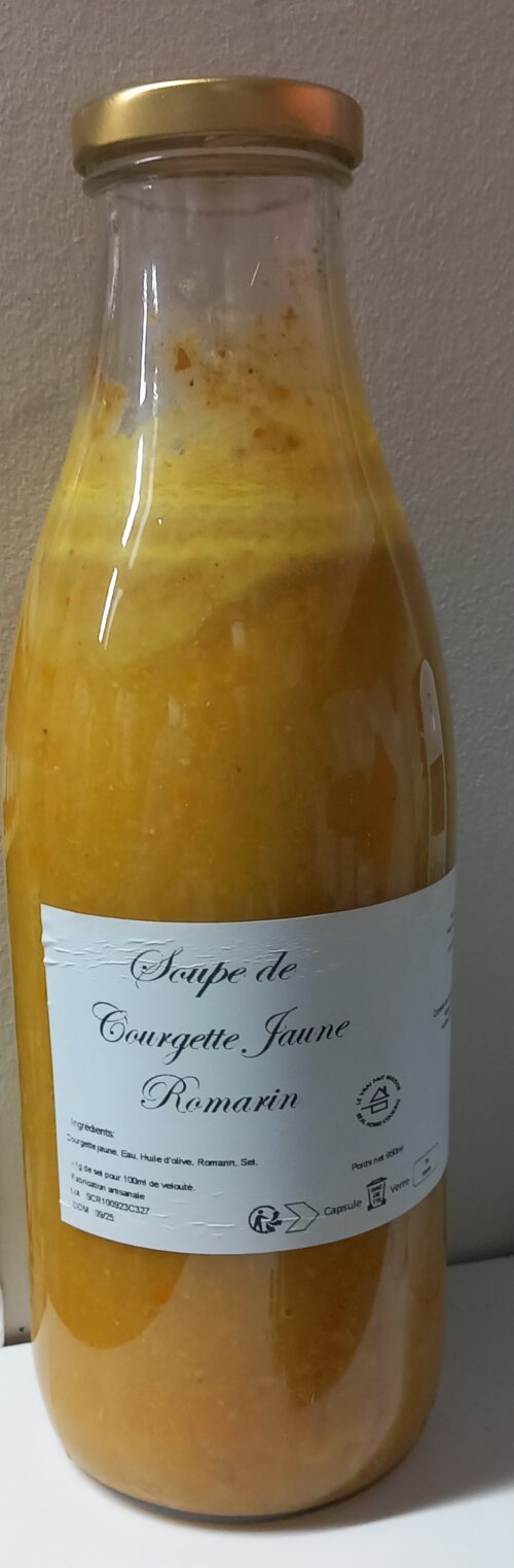 Soupe courgette jaune romarin